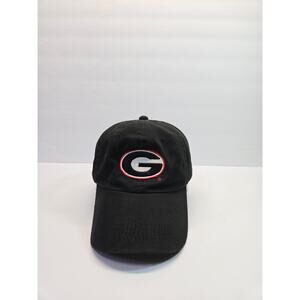 VTG RARE BASEBALL HAT CAP GEORGIA BULLDAWGS COLLEGE STITCH SIGNATURES BLACK
